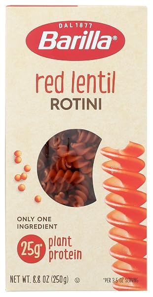 BARILLA RED LENTIL ROTINI PASTA, 8.8 OZ –...