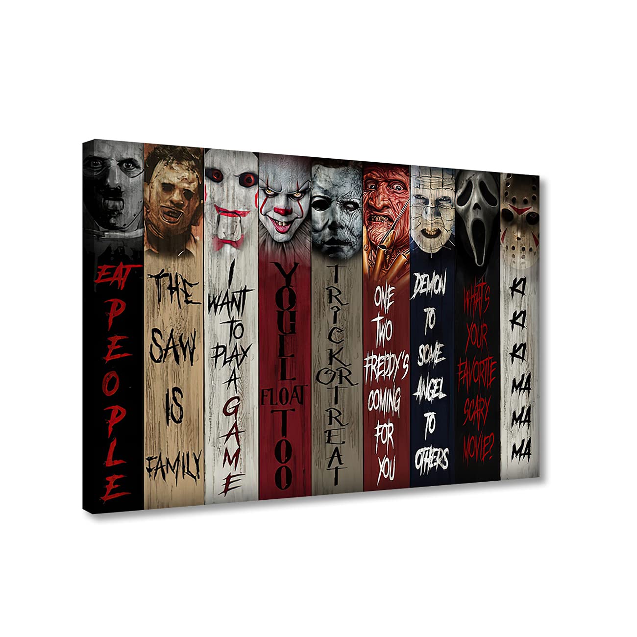 ZHONGYUTONG Horror Movies Poster On Canvas Wall Art Decor Prints Painting Posters Decoracion Frame Picture Living Room Wall (12" x 18", Artwork - 04)