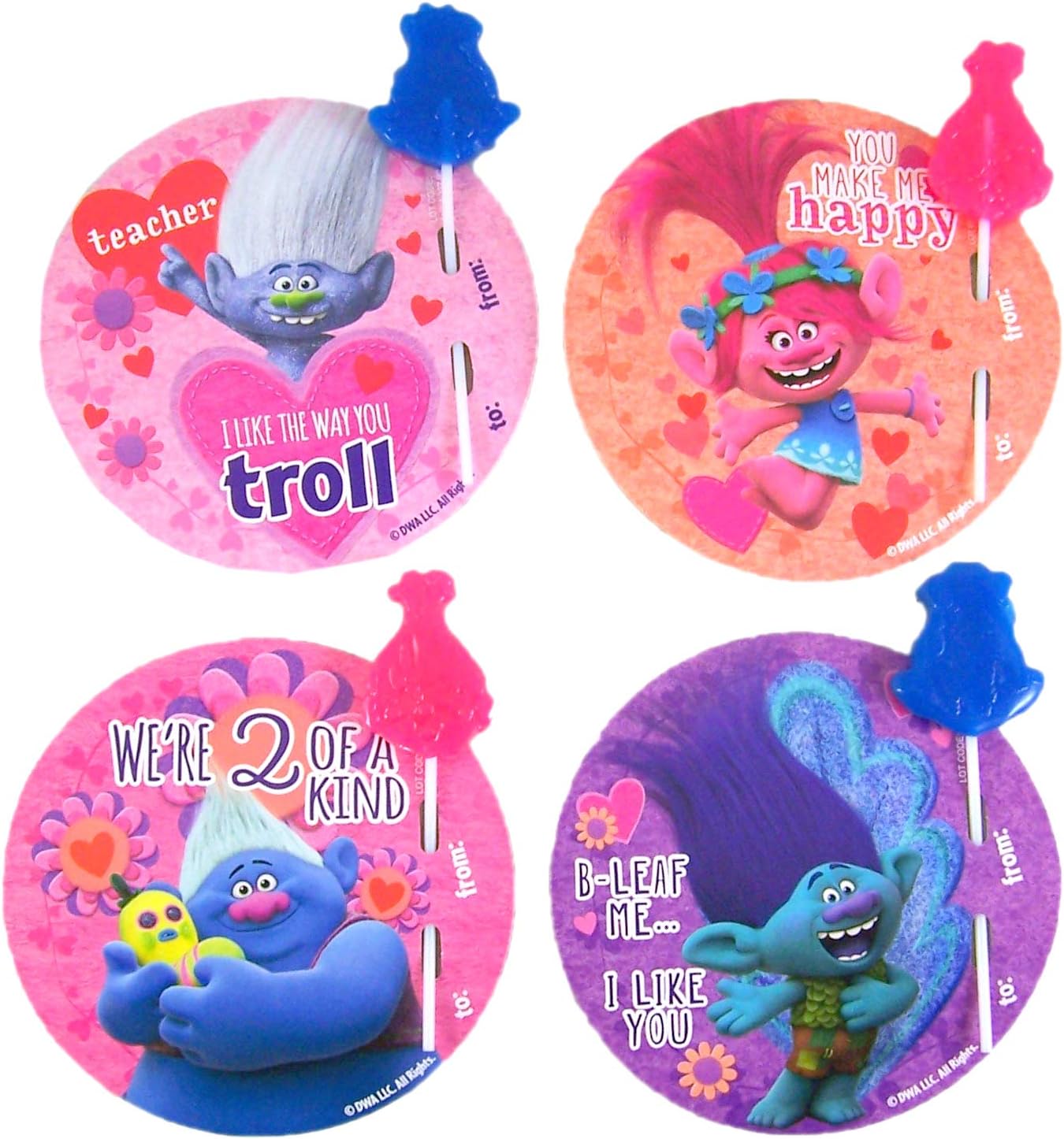 Dreamworks Trolls Friendship Exchange with Lollipops, 28 Count