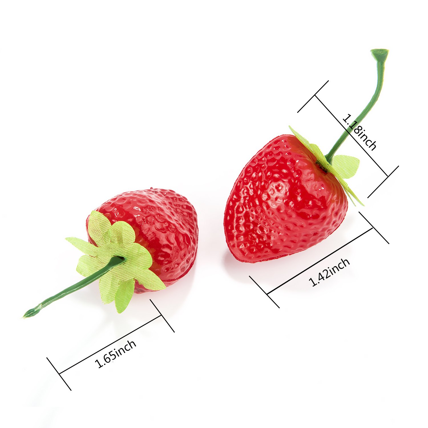 Dinopure 30pcs Artificial Lifelike Simulation Small Dard Red Strawberry Set Decoration Fake Fruit Home House Kitchen Decor