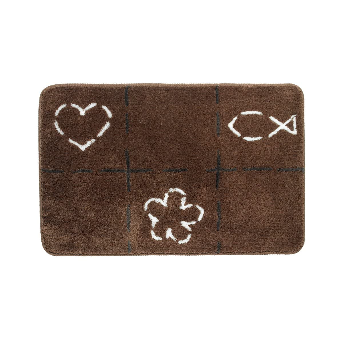 Sealskin Tack Bath Mat, Acrylic, Brown, 60 x 1.5 x 90 cm
