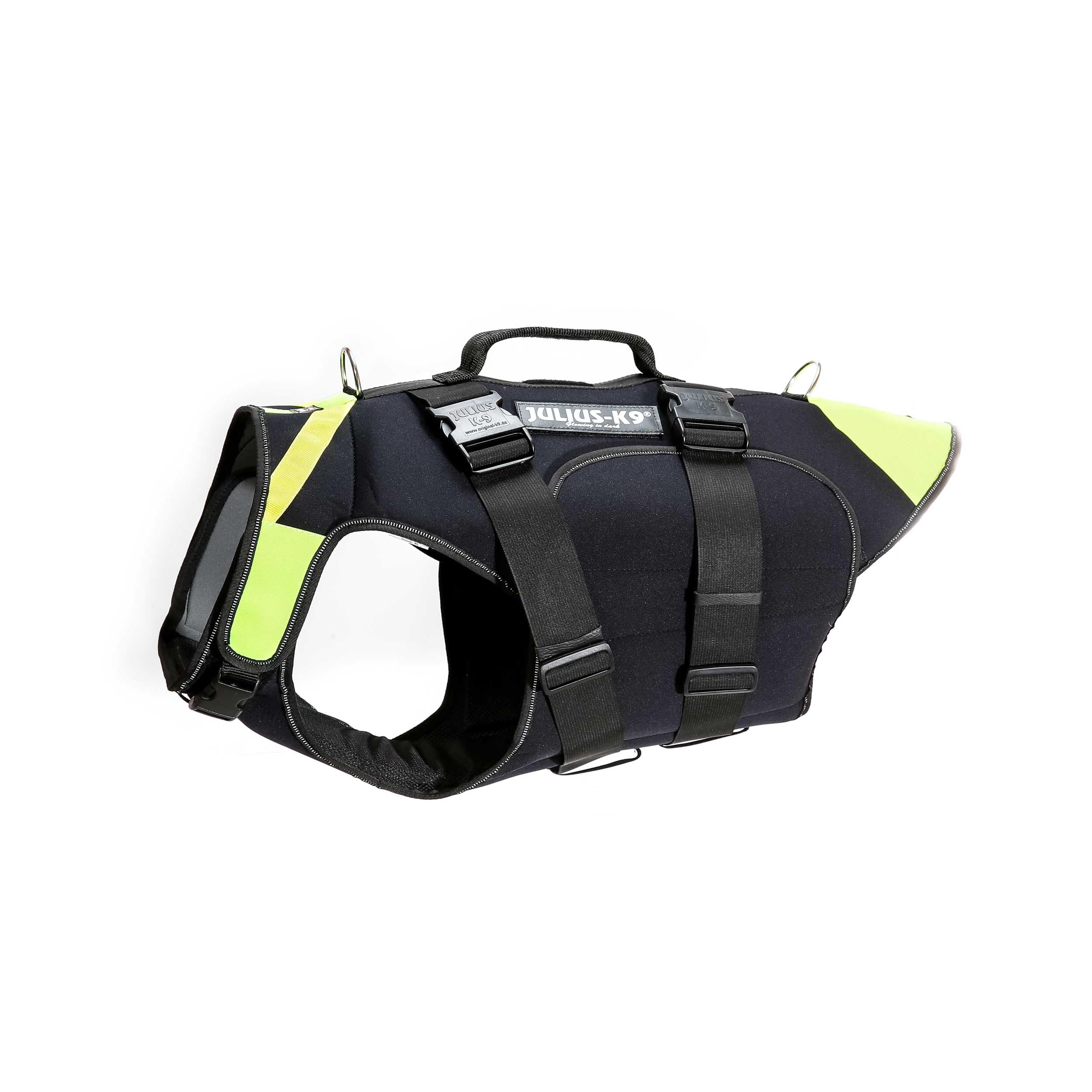 Julius-K9 IDC Multifunctional 3in1 Dog Vest, Size: XL, Black and Neon โ image 1