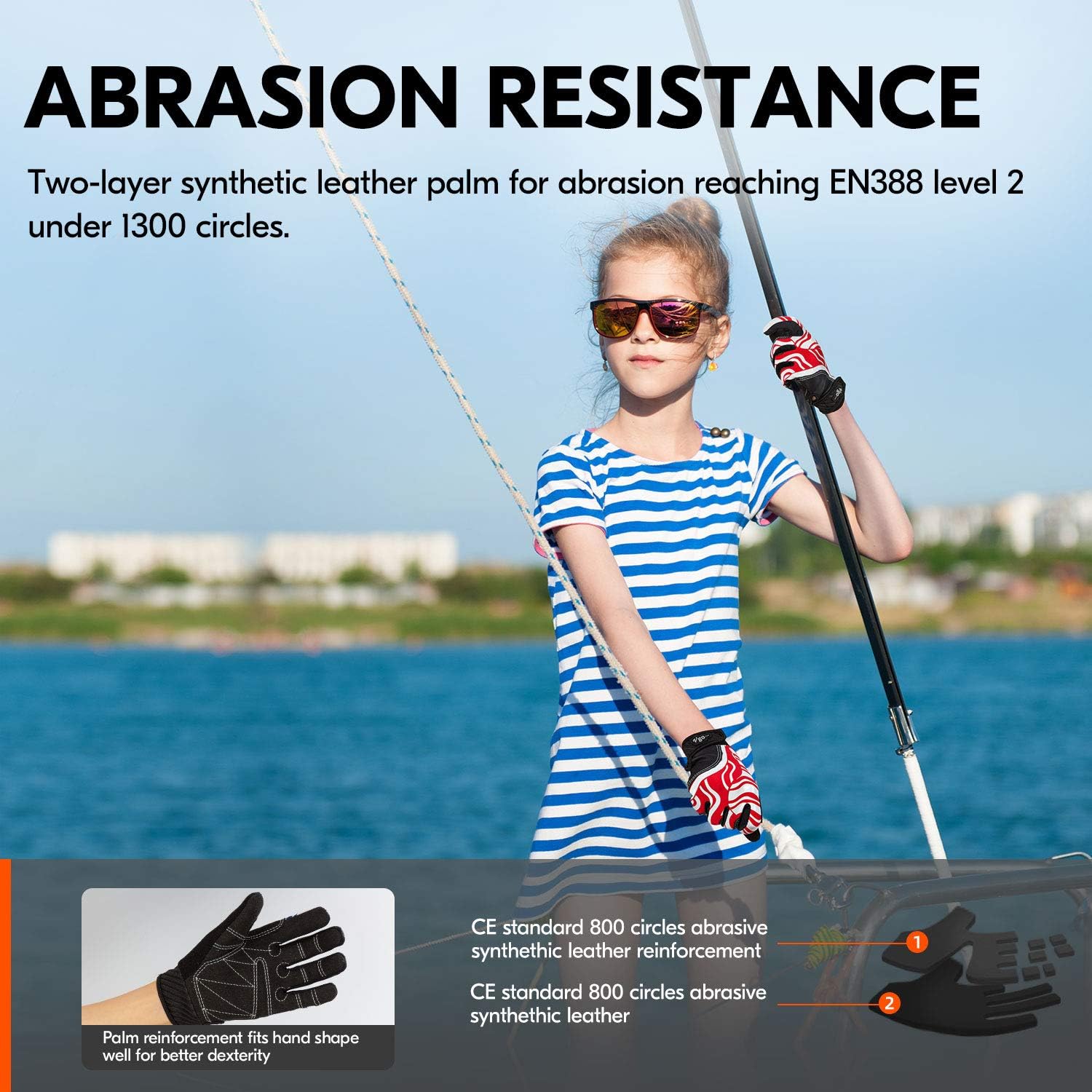 Vgo... Junior Breathable Sailing, Boating, Rowing and Kayaking Gloves (Blue, SL0057-JM) : Sports & Outdoors