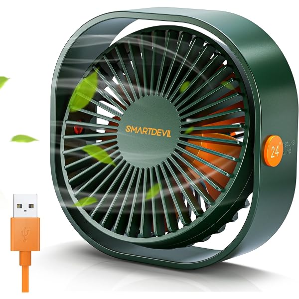 Amazon.com: SmartDevil Small Personal USB Desk Fan, 3 Speeds Portable  Desktop Table Cooling Fan Powered by USB, Strong Wind, Quiet Operation, for  Home Office Car Outdoor Travel (Dark Green) : Home u0026