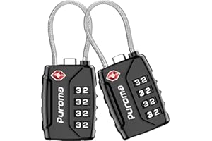 Puroma 2 Pack TSA Approved Luggage Lock, 4 Digit Combination Travel Locks Resettable Code Lock with Zinc Alloy Body for Suitc