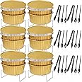 Meanplan 6 Set Disposable Chafing Dishes Buffet Set Gold Chafer Wire Racks Stand Kit Dish Food Warmer Catering Serving Trays Party Supplies Include Chafer Pans Serving with Utensils and Buffet Stand