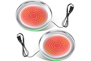 Hortsun 2 PCS Chicken Water Heater for Winter 110V 38W Poultry Drinker Heater Base Surface Temperature can Reach About 140 Fahrenheit Degree Chicken Waterer Electric Deicer Heated Base (Green)