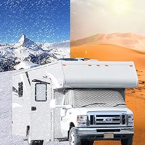 RVMATE RV Class C Windshield Cover Only for Class C Ford 1996 -2016, RV Front Window Cover, Motorhome Window Cover