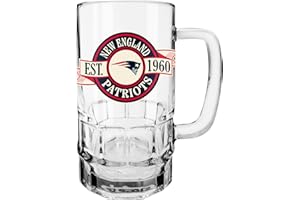 Inglasco NFL New England Patriots Banner Beer Stein Mug with Handle, 18-Ounce