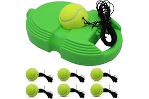 ZHUOKECE Tennis Trainer Rebound Ball, Solo Tennis Training Equipment with 6 String Balls for Self Tennis Pracitce Training for Beginners