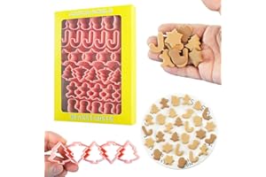 Mini Christmas Cookie Cutters Set - Gingerbread Man, Tree, Snowflakes, Candy Canes, Gloves, Christmas Stockings, Mini Holiday