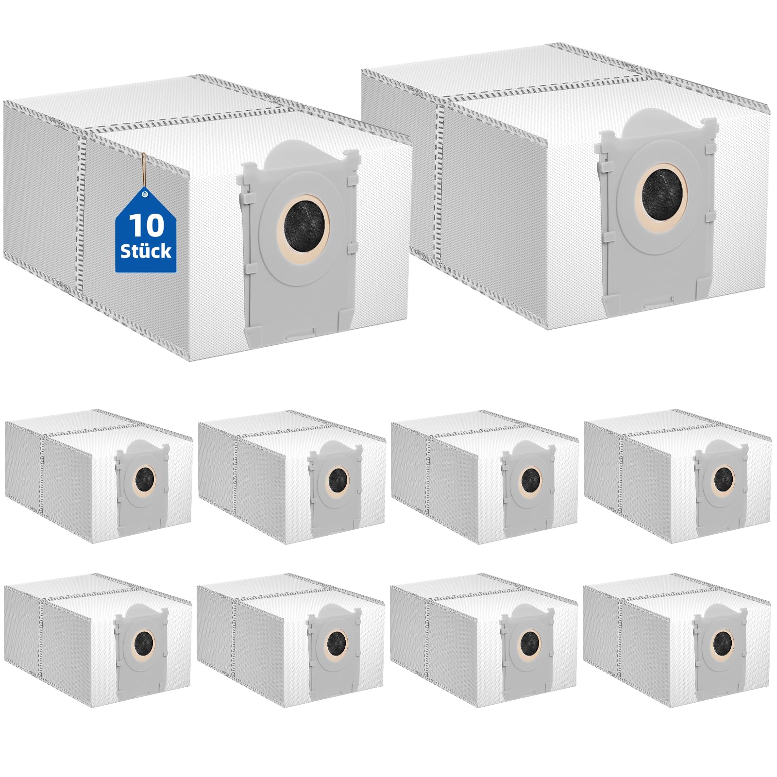 10 Stück Staubbeutel für ECOVACS DEEBOT X8 PRO OMNI / X9 PRO OMNI /X11 PRO Omni /X12 Pro Omni /T30C /T50 Pro OMNI /T80 OMNI /T90 Omni Saugroboter, 4L Aktivkohlebeutel Vakuumstation Ersatzteile Zubehör