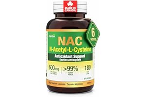 Herba NAC Supplement 600mg – 180 Capsules | >99% Ultra Pure N-Acetyl-L-Cysteine, 100% latest batch | NAC Supplement 600 mg fo