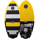 Hyperlite Shim Junior Fiberglass All Around Wakesurfer Board for Intermediate to Advanced Riders with Fast Rocker, Yellow and Blac