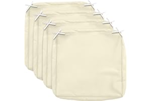 COSHNIBI Patio Cushion Covers 22'' X 20'' X 4'', Waterproof and Fade-Resistant Outdoor Cushion Cover Replacement for Outdoor Slipcovers,Rattan Chair Sofa & Lounge Seat - 4 Pack, Beige(Covers Only)