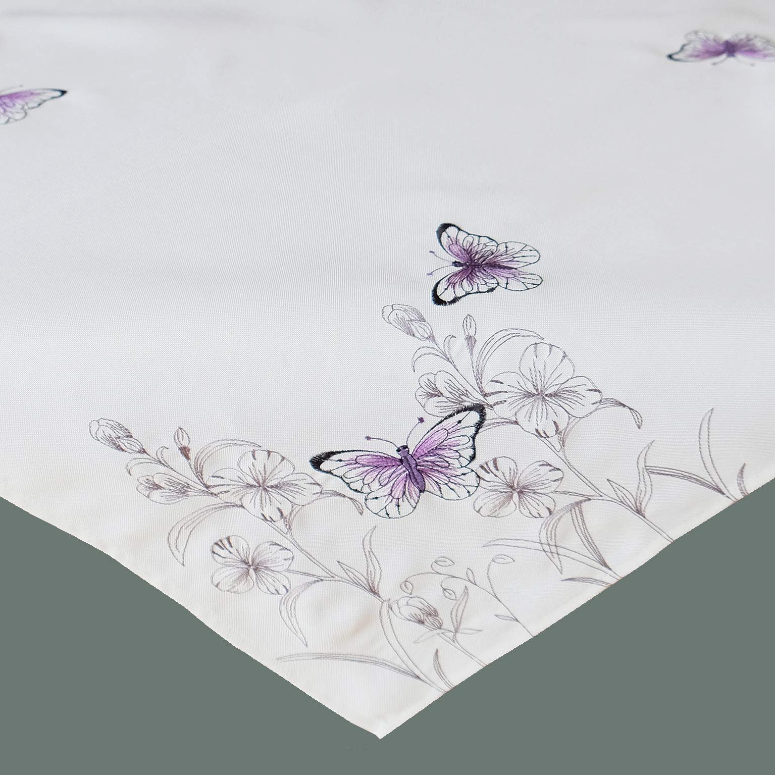 Raebel OHG Tablecloth 85 x 85 cm Butterfly Easter Table Decoration Spring White Easter Decoration