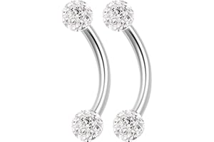 BANAVEGA Surgical Steel Curved Barbell Ring 16g 5/16 8mm 3mm Ferido Ball Helix Earring Eyebrow Piercing Jewelry Choose Colors and Size