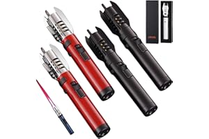 DILAOGA Blazara Lighter, Blazara Plasma Lighter, Torch Lighters, Outdoor Windproof Torch, for Candles Campfires BBQ Baking, Camping, Gift (Black+Red a)