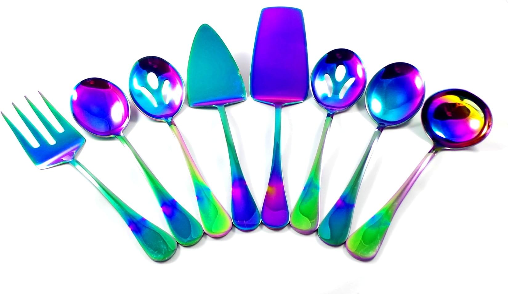 Great Spirit Wares Iridescent Rainbow 8-Piece Stainless Steel Serving Set
