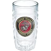 Tervis Made in USA Double Walled Marines Insulated Tumbler Cup Keeps Drinks Cold & Hot, 10oz Wavy - No Lid, Seal