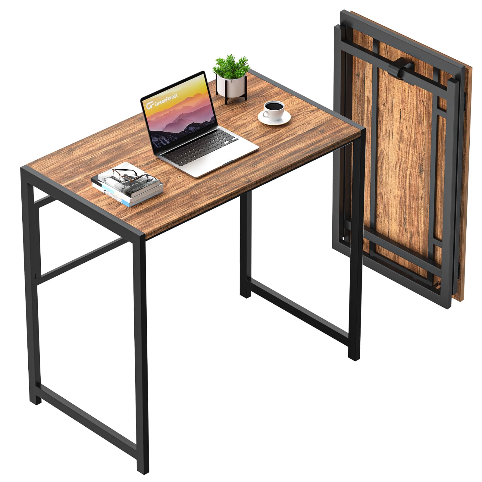 GreenForest Folding Desk No-Assembly,31.5 in Small