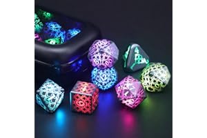 LED Dice Wireless Charging, DND Dice Dragon Dice Rechargeable, ZHOORQI RGB Light up Dice, Dungeons and Dragons Dice for Role Playing Games (Dragon Egg Dice)