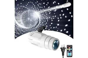 PALUJORTY Pin Spotlight with Remote 15W Pinspot Light Plug in for Disco Ball for Party Stage (65'' Extra Long Power Cord)