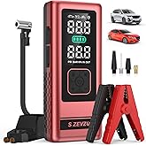 S ZEVZO 10 in 1 Car Jump Starter with Air Compressor, 4000A 150PSI Jump Box Battery Pack(6.0 Gas/4.0L Diesel), Portable 12V Jump Box with Auto-Shutoff Tire Inflator, USB Ports, LCD Display & LED Light