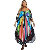 Tinawusi Plus Size Kaftan Dress Non-Sheer Beach Cover Up One Size