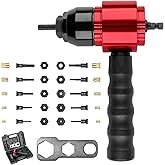 YUZES Rivet Nut Tool Kit for Drill &amp; Ratchet, 10 Mandrels, 50 Rivet Nuts | Rivet Nut Gun Adapter, Fast Riveting, Less Hand Effort, Compact for Tight Spaces, Metric &amp; SAE, Car, RV, Metalwork &amp; DIY