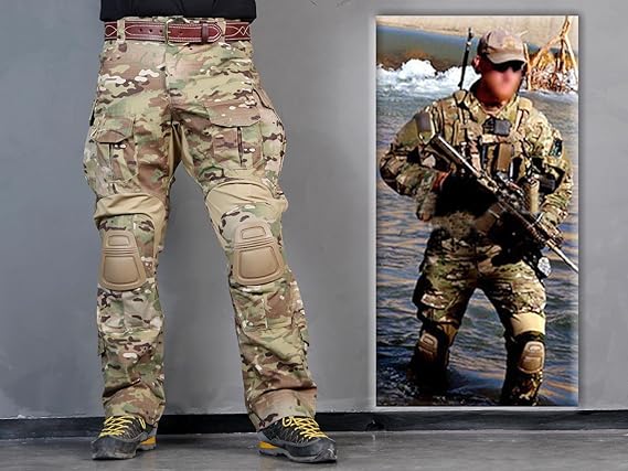 Menschen Militär Paintball Kriegsspiel Hose Kampf Gen3 Taktisch Hose und Kniepolster Multicam MC