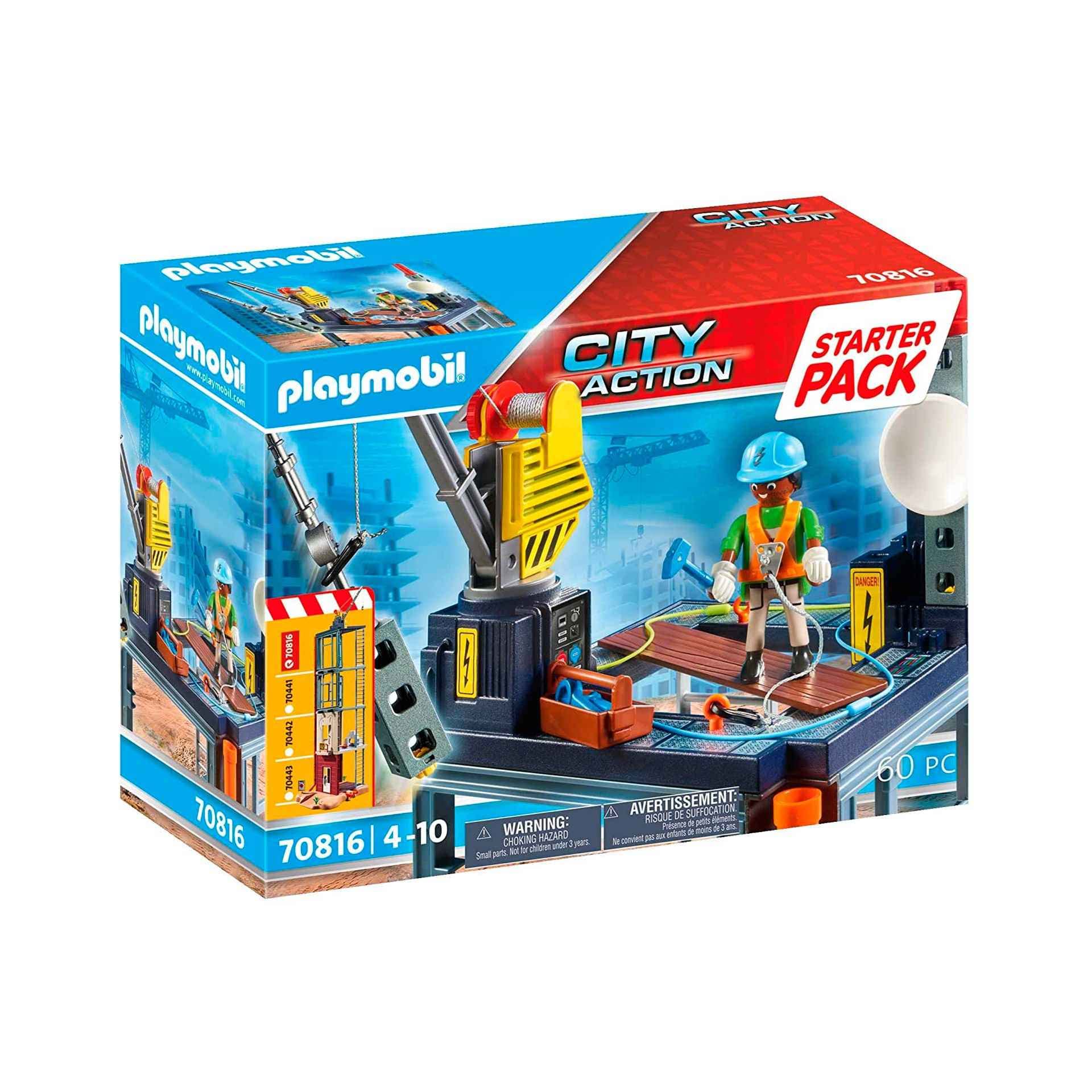 Playmobil City Action 70816 Starter Pack – Construction Site, Toys for Children Ages 4+