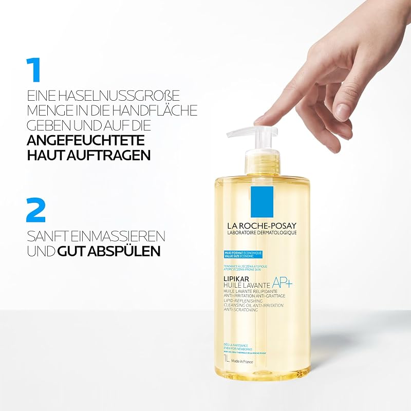Lipikar Dusch- und Badeöl AP+ Rückfettendes Duschgel - Badeöl für juckende, trockene und empfindliche Haut