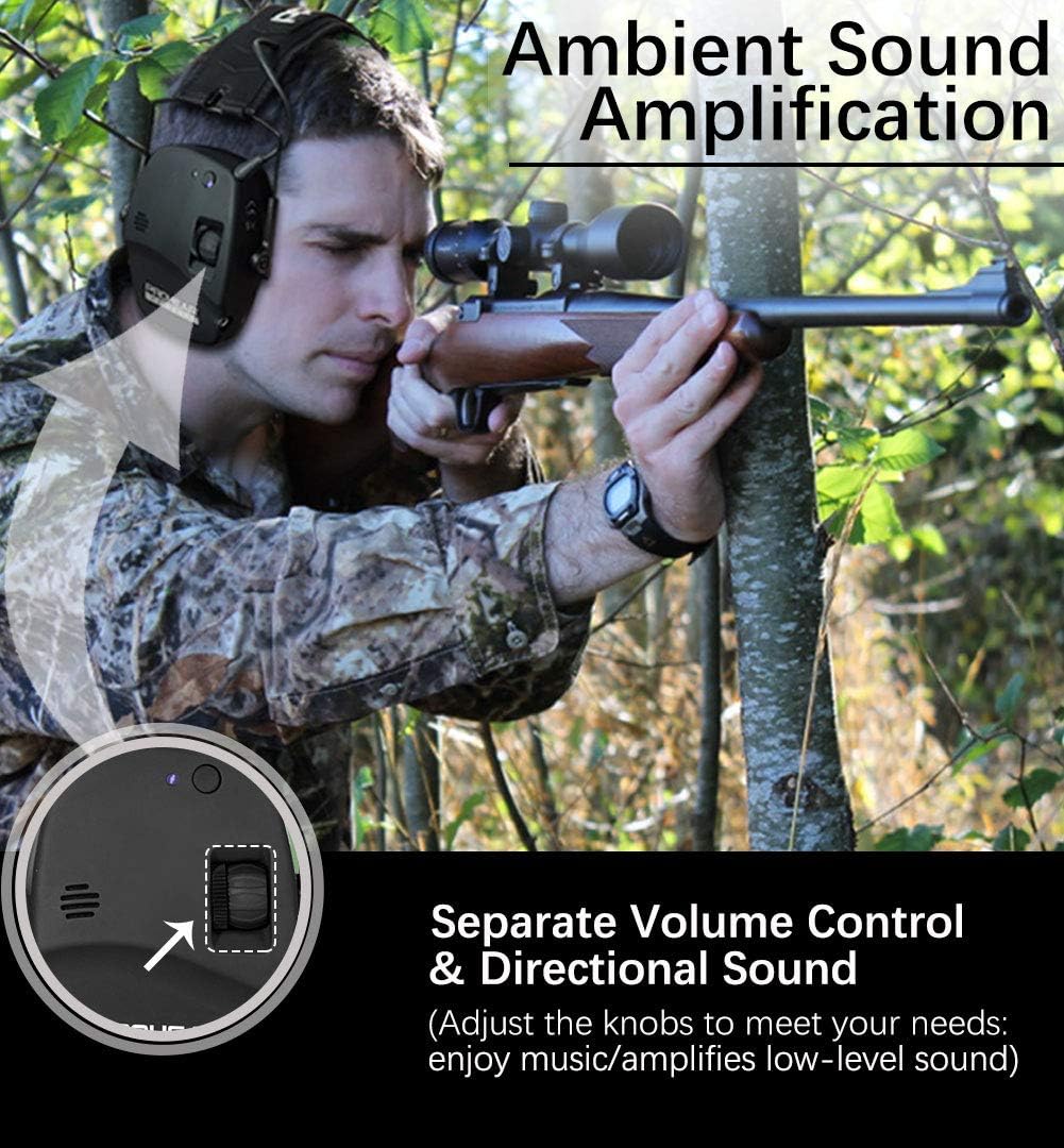 PROHEAR 030 Electronic Shooting Ear Protection Muffs with Bluetooth, Sound Amplification Noise Reduction Hearing Protector for Hunting, Great Ideas for Dad - Black: Home Improvement