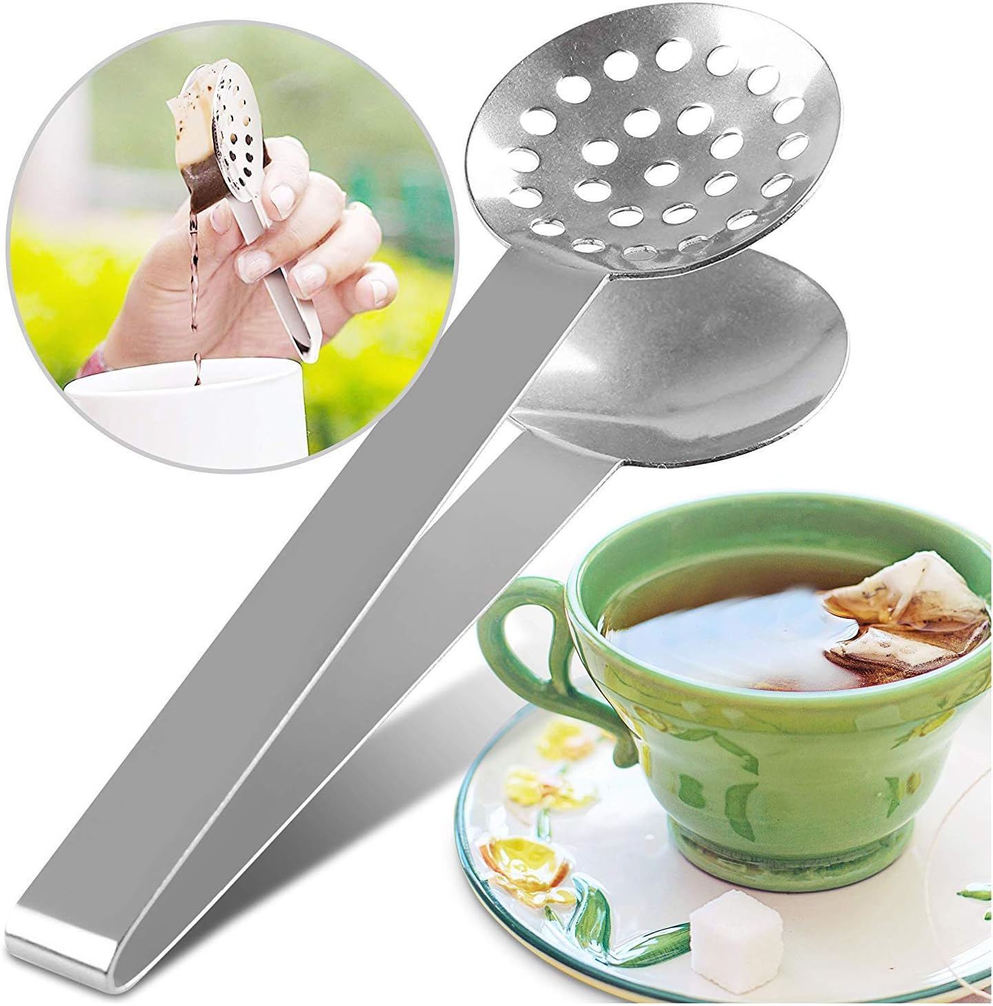 ORBLUE Tea Bag Squeezer Stainless Steel Solid and Strainer Parts