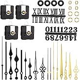 4 Pcs Clock Mechanism Kit with 17 Pcs Clock Hands, Silent Sweep Clock Motor Kit Battery Operated with 24Pcs Clock Numerals Ki