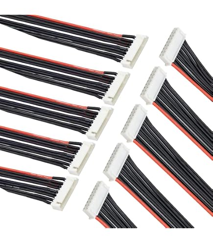 Lot De 5 Câbles Extension JST-XH 2,54 Mm Mâle/femelle – 22 AWG Silicone 17,5 Cm, Pour Batterie Lipo 2S, Drone RC