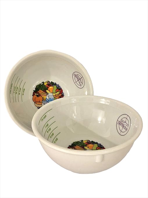 Portion Control Bowl, Porcelain Set of 2 for Weight Loss, Diabetes and
