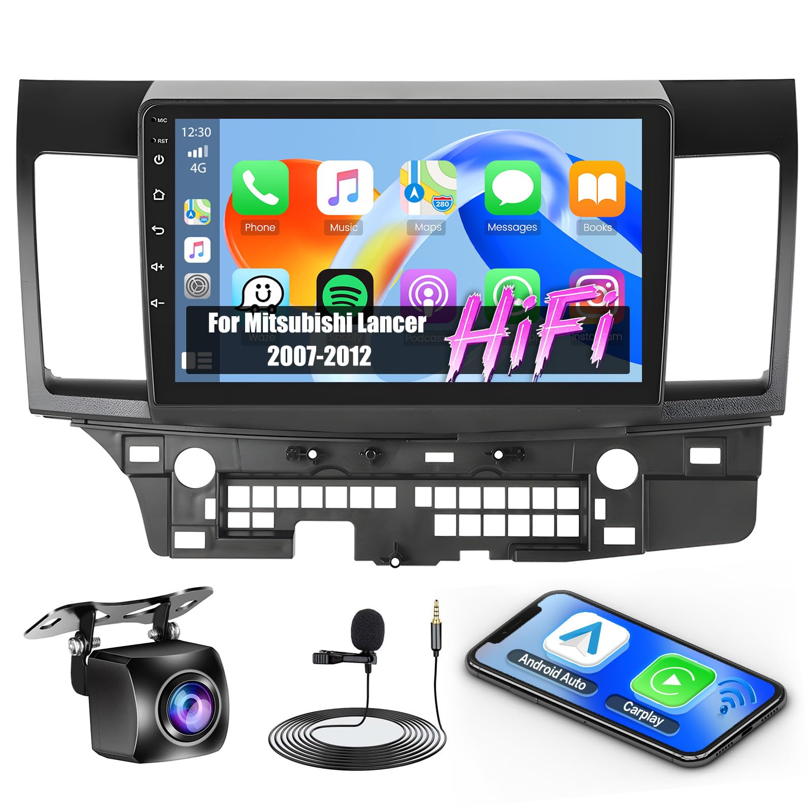 Photo 1 of [Upgrade HiFi] Radio for Mitsubishi Lancer 2007 2008 2009 2010 2011 2012 with Wireless Carplay/Android Auto, 10.1 Inch Android 13 IPS Touch Screen for Lancer Car Stereo, Bluetooth, GPS, WiFi, SWC
