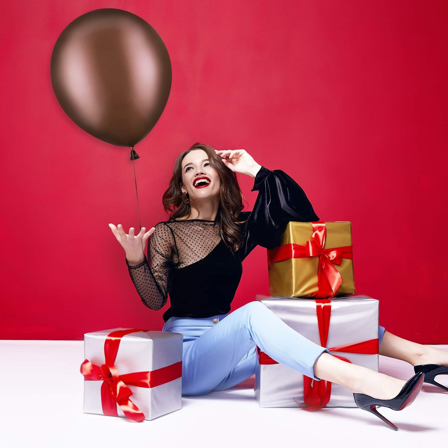100 Pieces Latex Party Balloons Latex Balloons for Weddings, Birthday Party, Bridal Shower, Party Decoration (Dark Brown, 10 Inch): Health & Personal Care