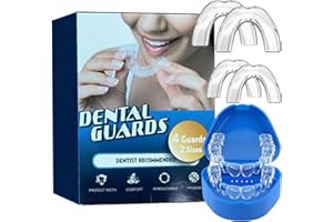 HQCC Moldable Mouth Guard for Grinding Teeth at Night & Clenching - Dental Night Guard for Adults, Comfortable Bite Protection with Case (4 pcs, 2 Sizes)
