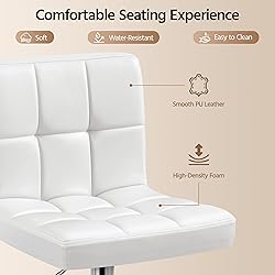 Yaheetech Bar Stools, PU Leather Adjustable Swivel