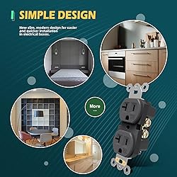 TOPELER Black Duplex Receptacle