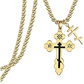 Sbzxbt Orthodox Cross Necklace/Caravaca Cross Necklace 925 Sterling Silver Eastern Orthodox Pendant Cruz De Caravaca Jewelry Gifts for Men Women