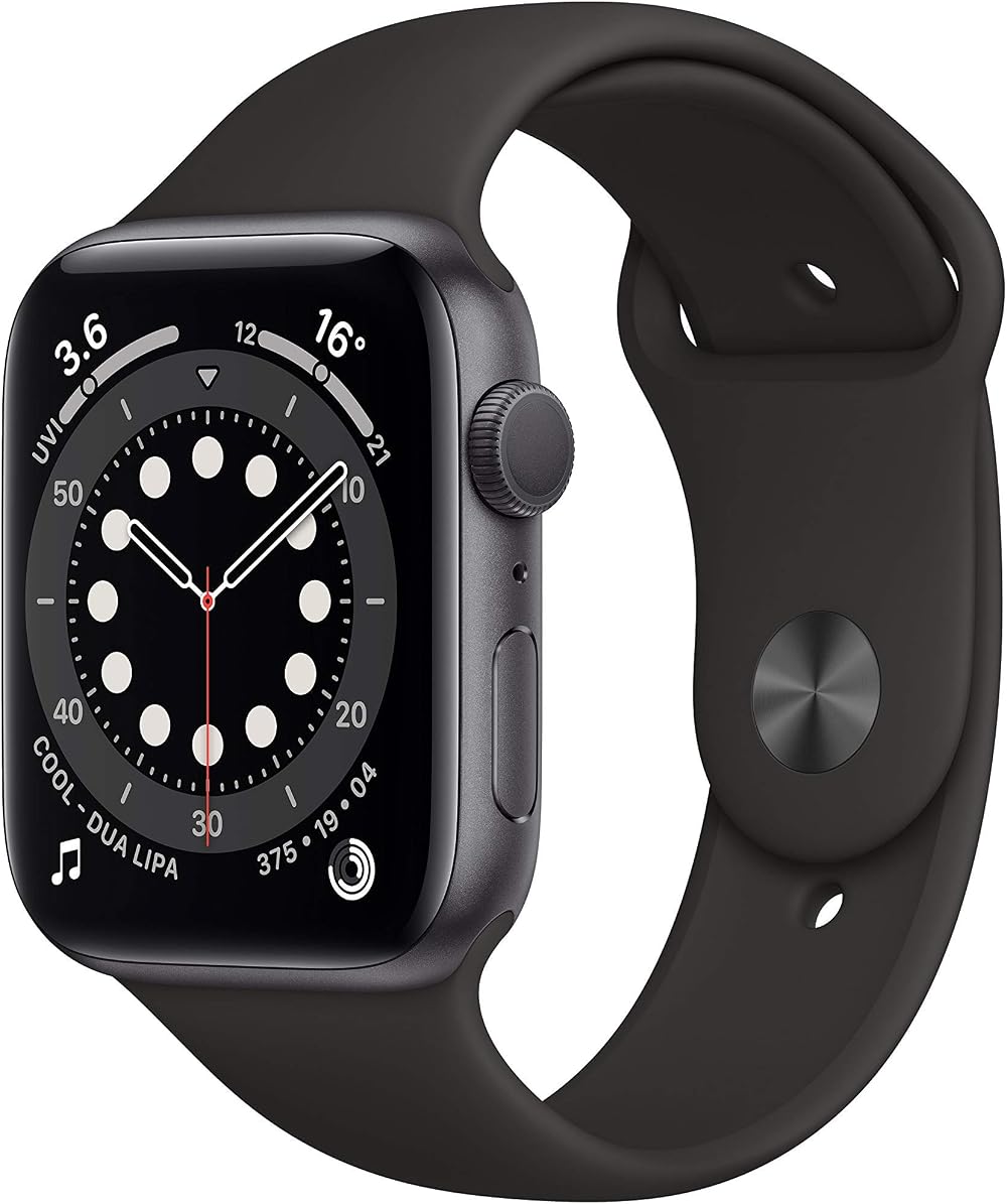 Apple Watch Series 6 GPS 44mm Space Gray Aluminum Black Sport Band