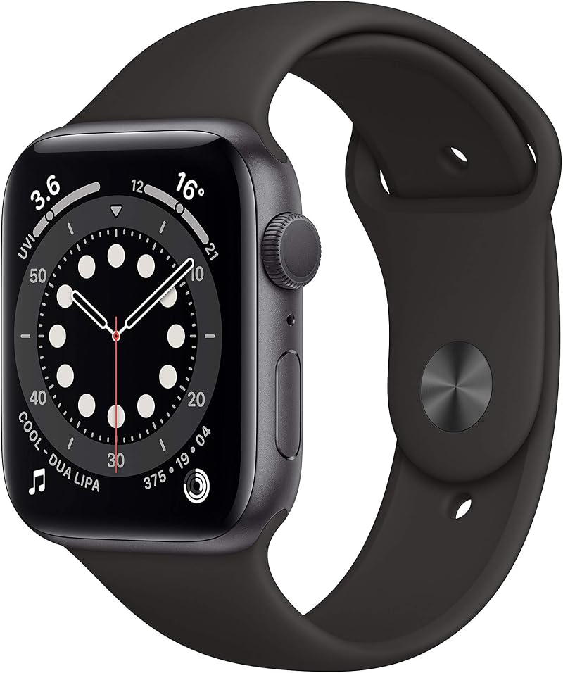 Apple Watch Series 6 GPS 44mm Space Gray Aluminum Black Sport Band
