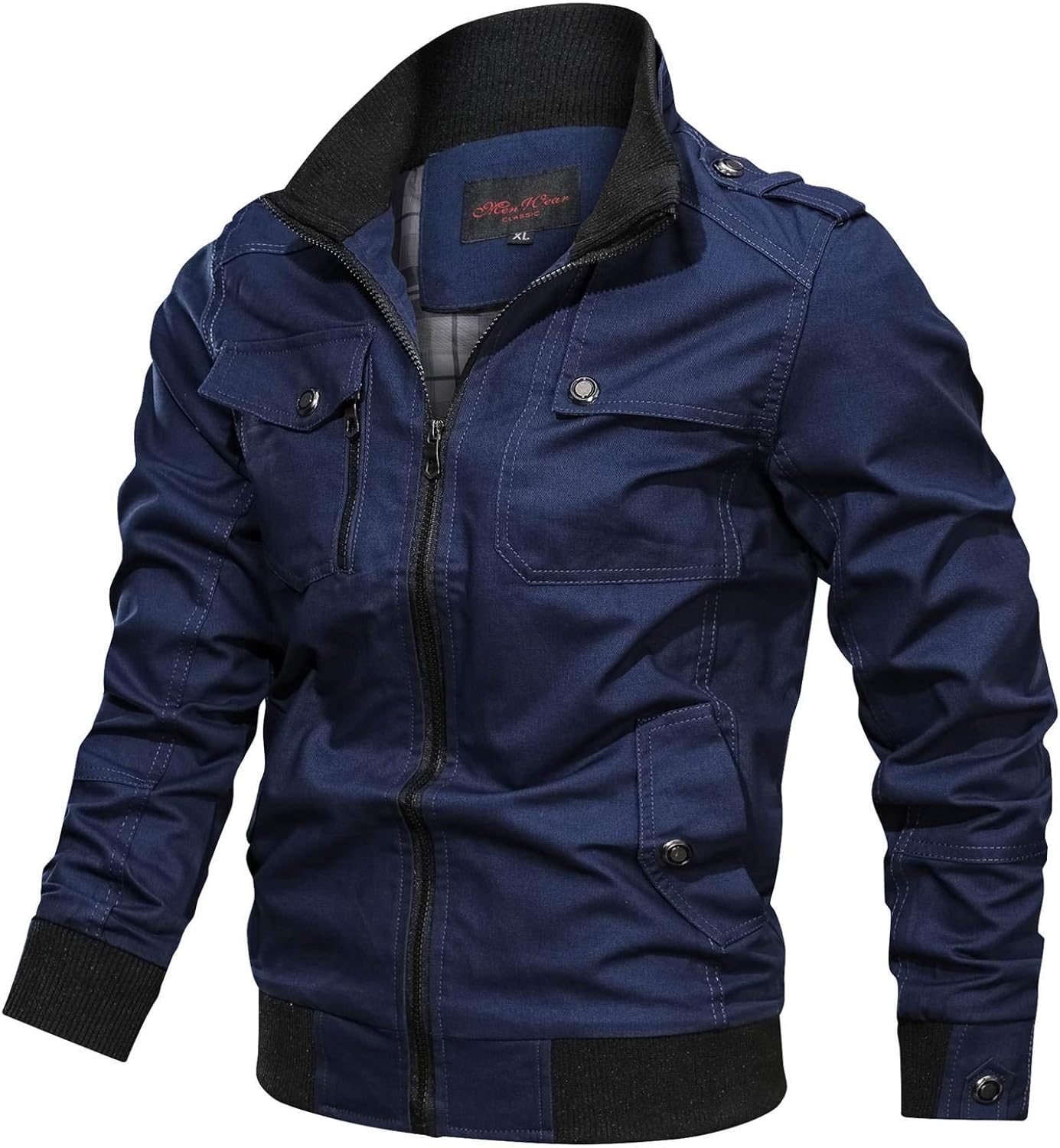 Men's Stand Collar Softshell Jacket Outerwear Lightweight Zipper