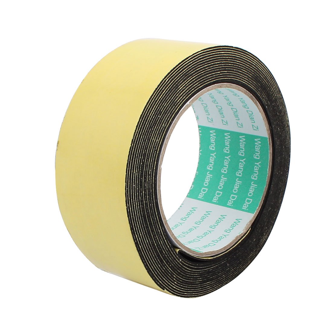sourcingmap 45mm Width 1mm Thickness Single Side Sponge Foam Tape Black 5 Meter Length for Door Window
