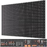 INCLY 6 Pack 12"x12" Black Metal Pegboard