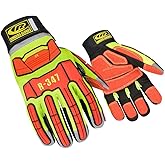 Ansell RINGERS R-347 Industrial Gloves - Size 11, Black & Orange, 1 Pack